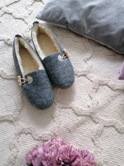 Buttoned Handmade Ballerina Slippers