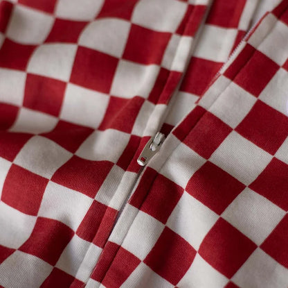 Checkerboard Jersey Sleepsuit- Avery Row