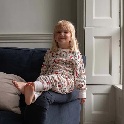 Kids Festive Forest Jersey Pyjamas- Avery Row