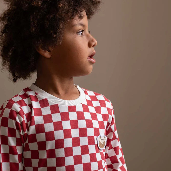 Kids Checkerboard Jersey Pyjamas - Avery Row