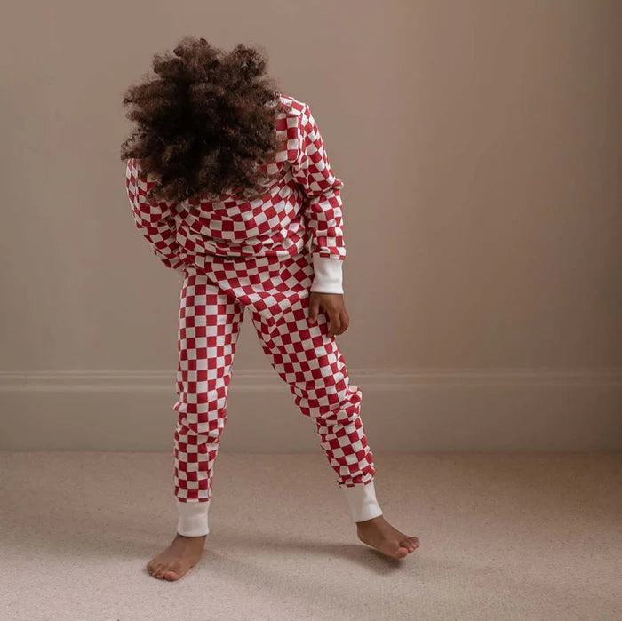 Kids Checkerboard Jersey Pyjamas - Avery Row