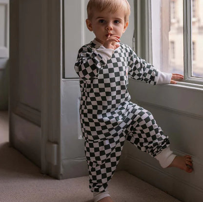 Kids Checkerboard Jersey Pyjamas - Avery Row