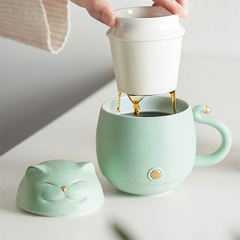 Cat Tea Cup with Infuser - Gohobi