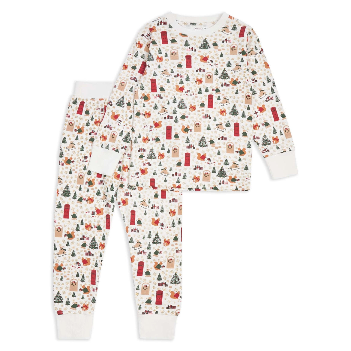 Kids Festive Forest Jersey Pyjamas- Avery Row