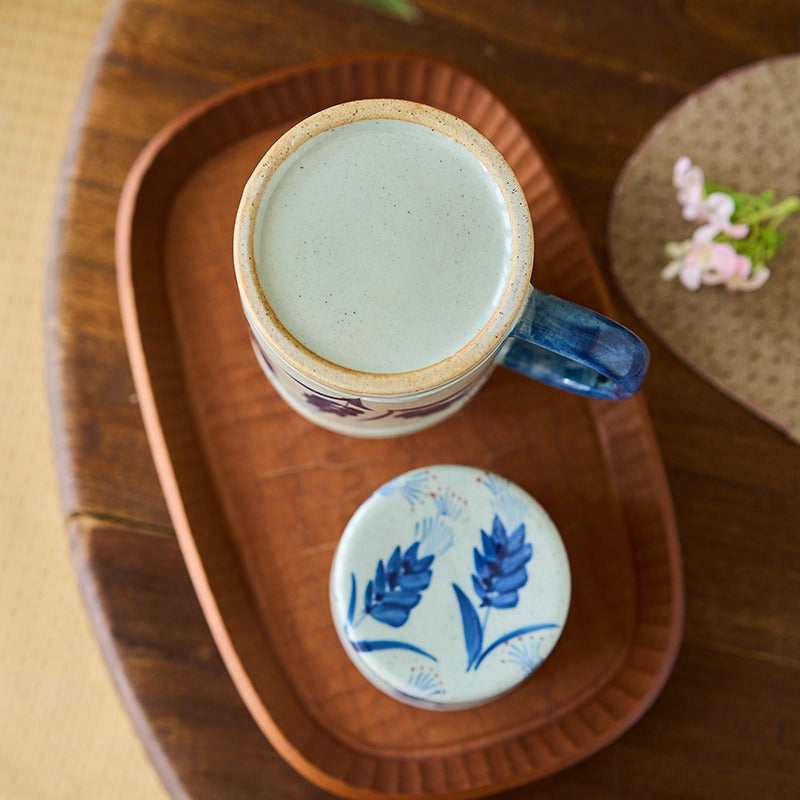 Hand Painted Bunny Mug & Lid/Cup - Gohobi