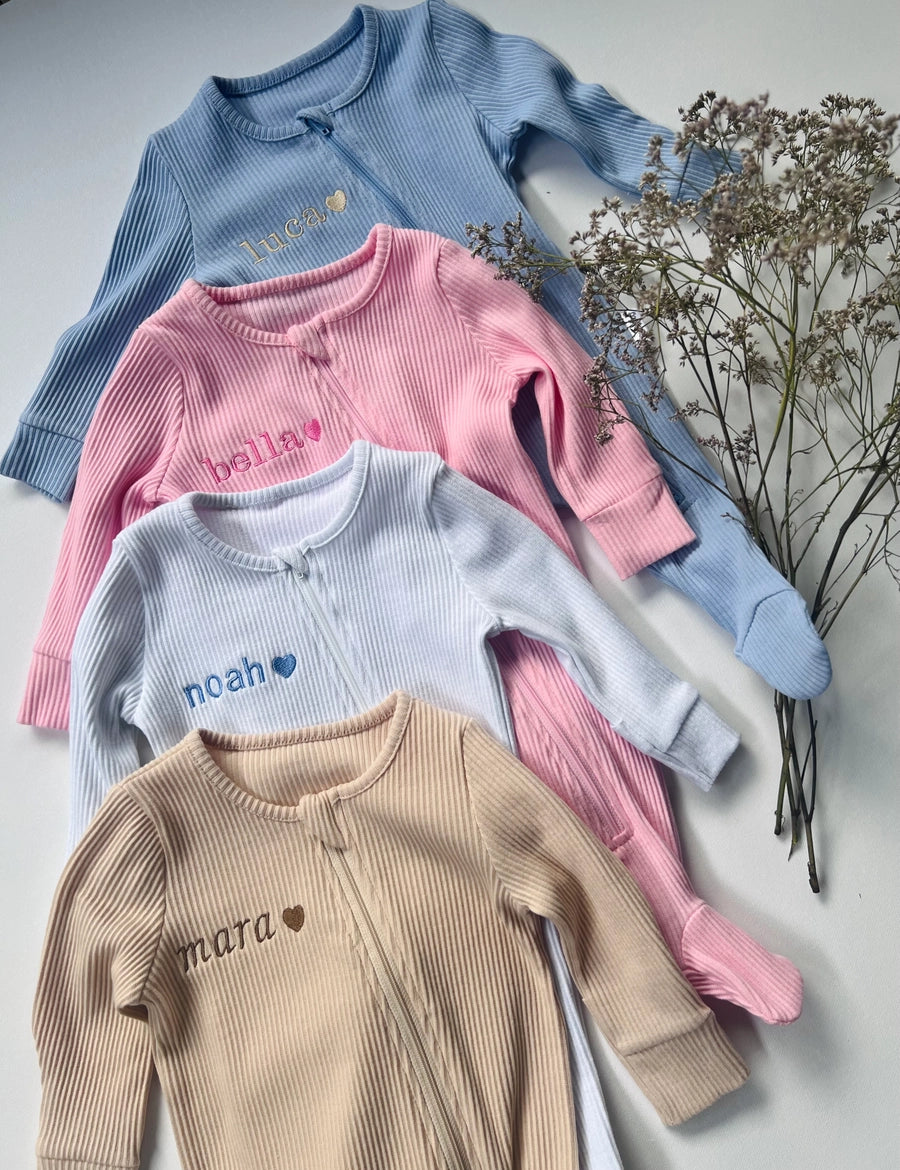 Personalized Ribbed Baby Onesie