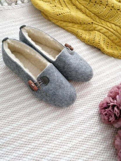 Buttoned Handmade Ballerina Slippers