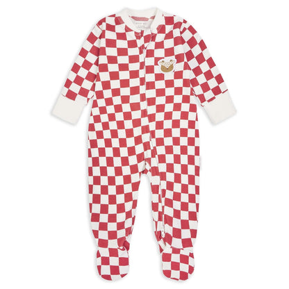 Checkerboard Jersey Sleepsuit- Avery Row