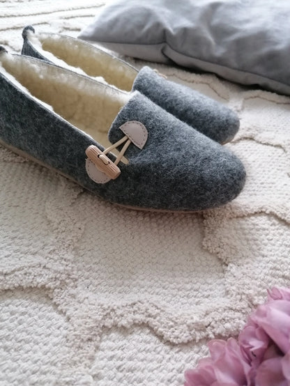 Buttoned Handmade Ballerina Slippers