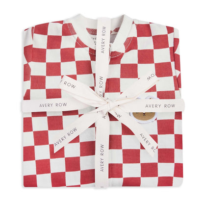 Checkerboard Jersey Sleepsuit- Avery Row