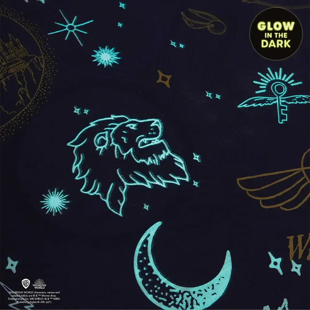 Harry Potter Hogwarts Glow In The Dark Zip Bedding - Custom