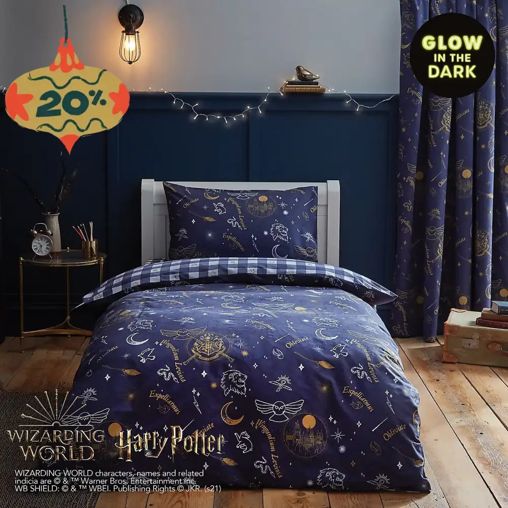 Harry Potter Hogwarts Glow In The Dark Zip Bedding - Custom