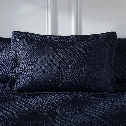 Luxe Wave Zip Bedding Navy / Standard Woven Cotton Uk Toddler - Custom