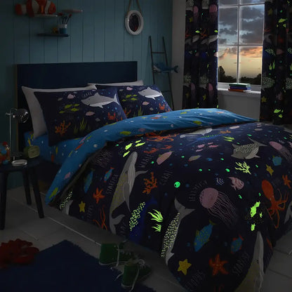 Ocean Nights Glow In The Dark Zip Bedding - Custom