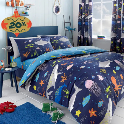 Ocean Nights Glow In The Dark Zip Bedding - Custom