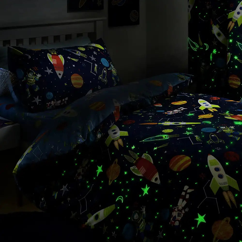 Rocket Man Glow In The Dark Zip Bedding - Custom