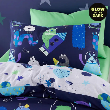 Space Alien Glow In The Dark Zip Bedding - Custom