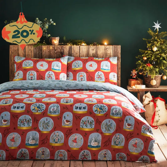 Twelve Days Of Christmas Zip Bedding Red / Standard Woven Cotton Uk Toddler - Custom